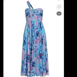 Monique Lhuillier Audra Chiffon Midi Dress size 4